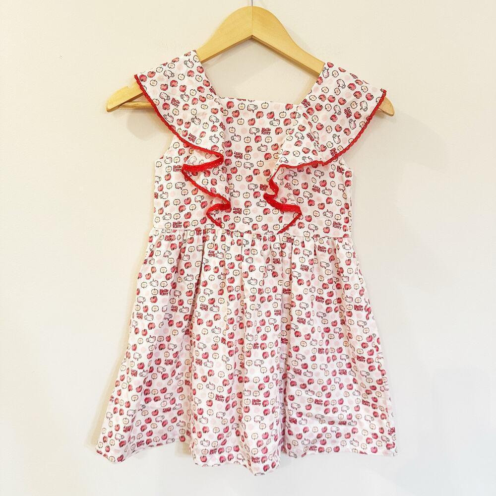 Girls Hello Kitty Apple Dress NEW sz 120 XS Girl's Hello Kitty Dress - Picture 2 of 11